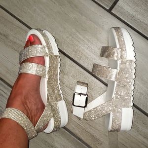Faux Diamond platform sandals